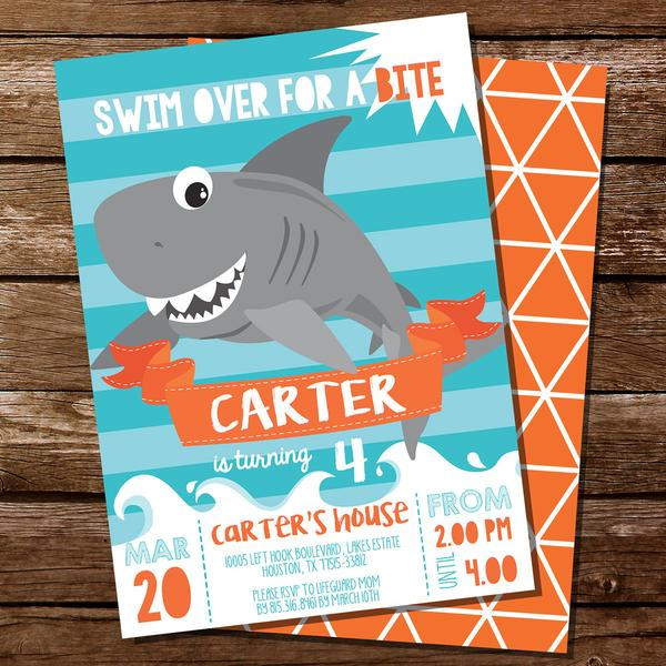 Shark Birthday Invitations
 Shark Party Invitation