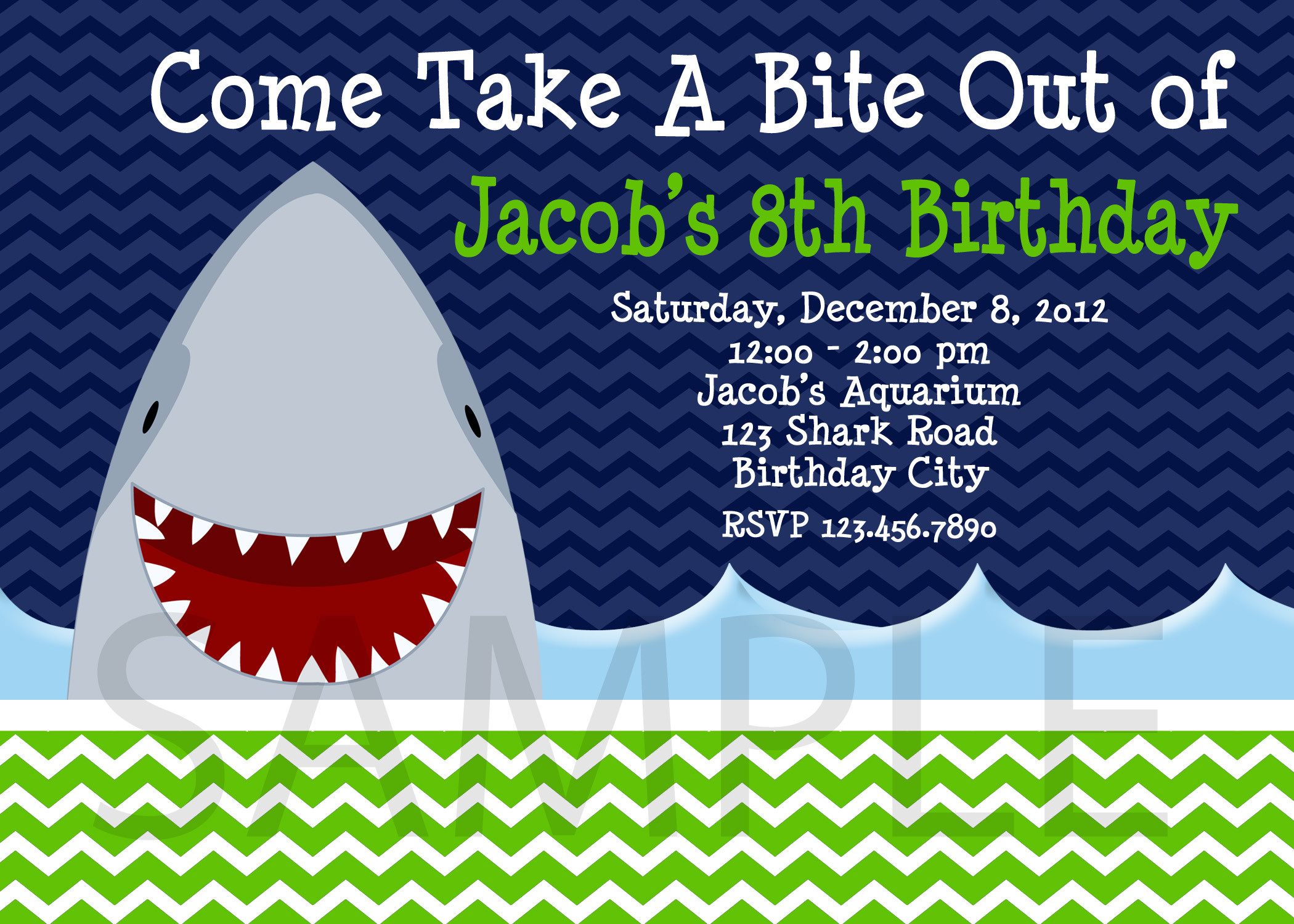 Shark Birthday Invitations
 Win a $75 Gift Certificate to The Trendy Butterfly