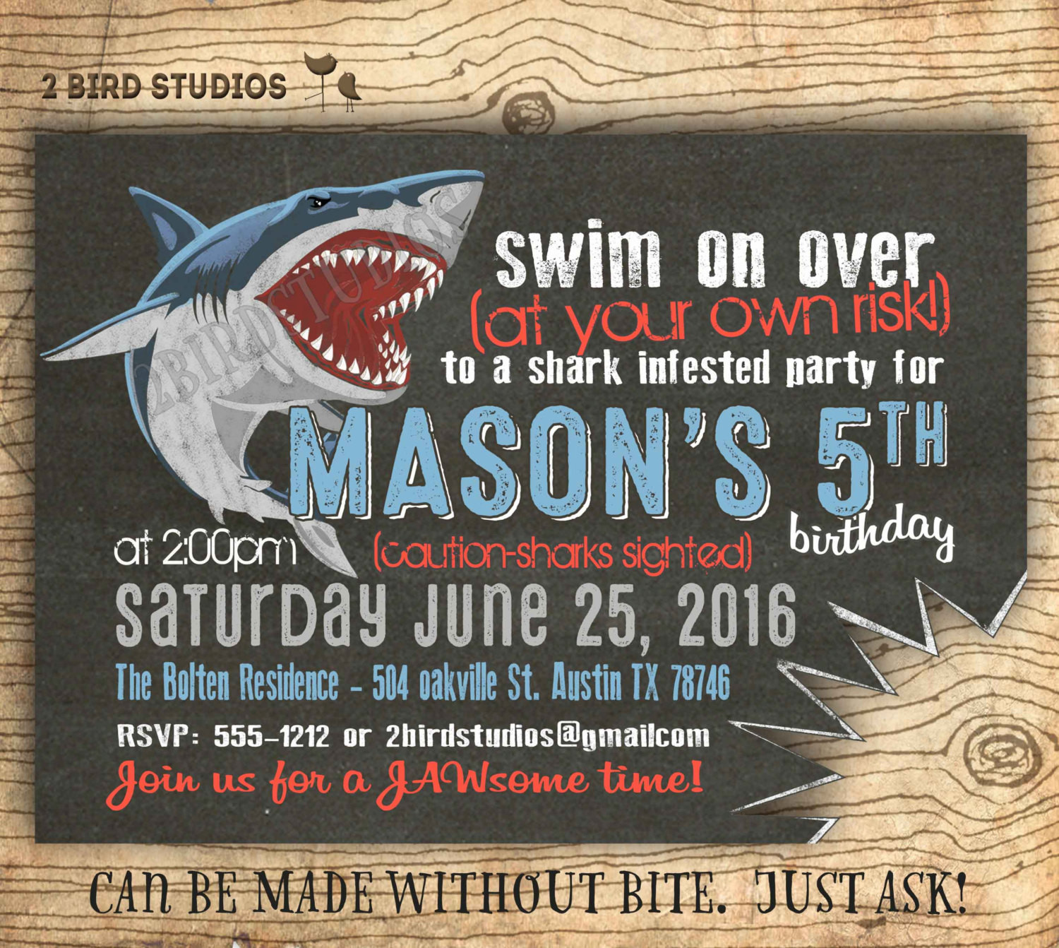 Shark Birthday Invitations
 Shark birthday invitations Shark invitations pool party or