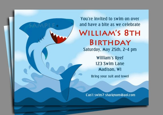 Shark Birthday Invitations
 Free Printable Shark Invitation