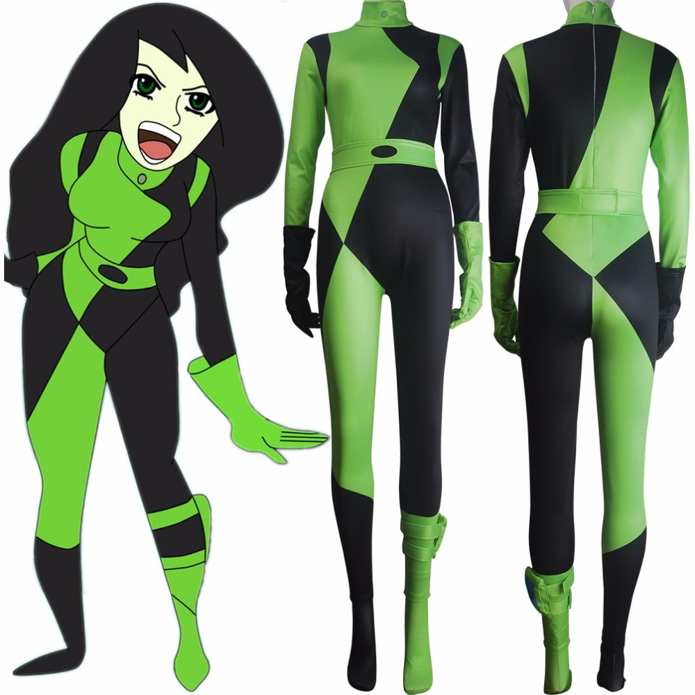 Shego Costume DIY Women Kim Possible Shego costume jumpsuit super villain.