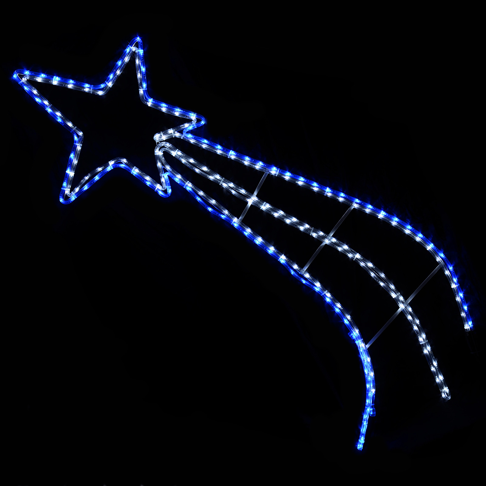 Shooting Star Christmas Lights Outdoor
 Flashing Blue & White Shooting Star Christmas Rope Light
