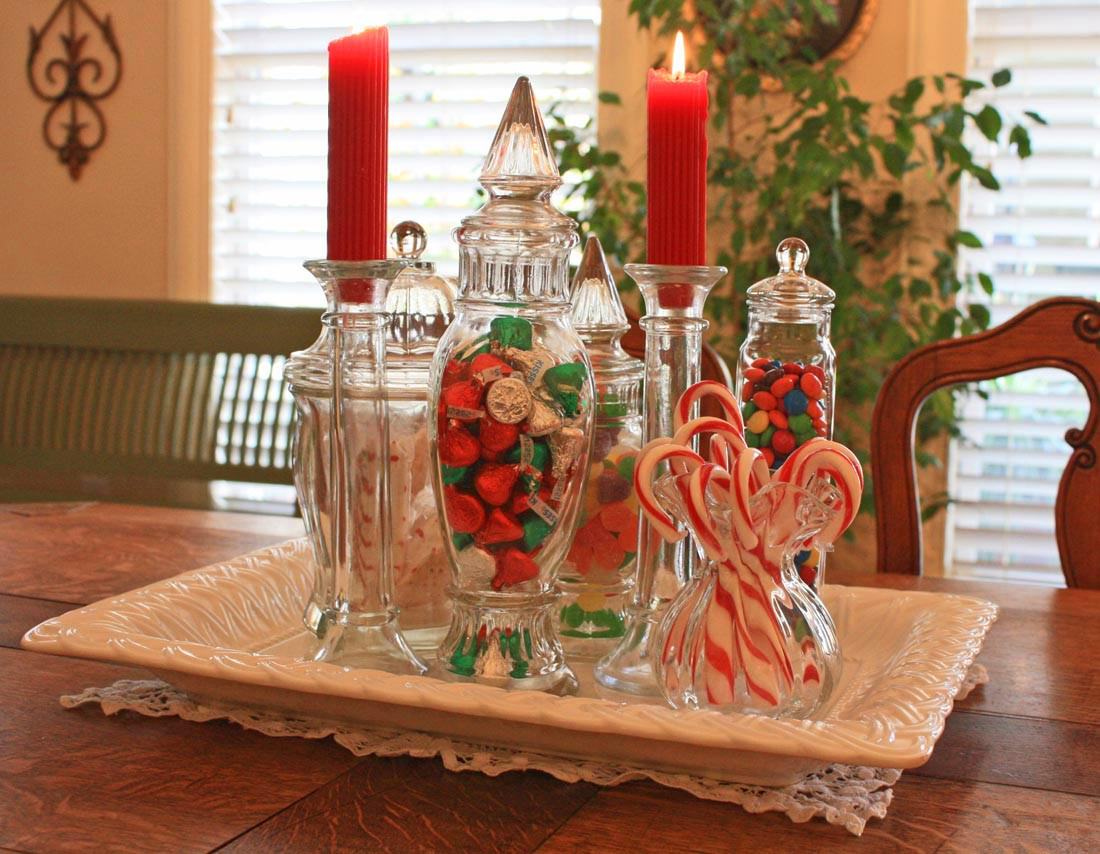 Simple Christmas Table Decorations
 Southern Lagniappe A Christmas Candy Centerpiece