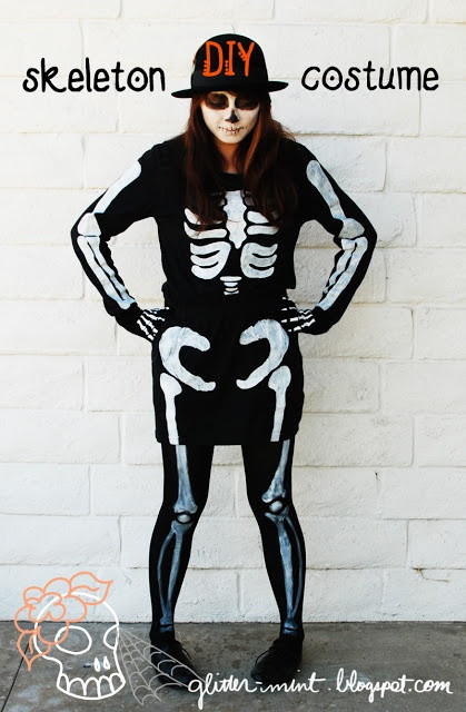 Skeleton Costume DIY
 DIY skeleton costume Glitter Mint