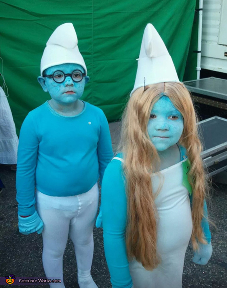 Smurf Costume DIY
 Halloween Costumes For Siblings That Are Cute Creepy And