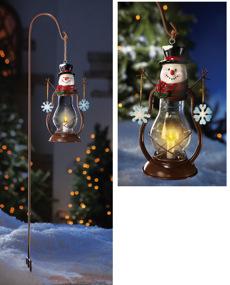 Solar Outdoor Christmas Lighting
 Solar Country Snowman Outdoor Garden Lantern w Hanging