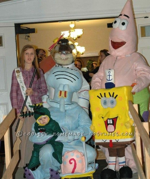 Spongebob Costumes DIY
 Coolest Homemade Spongebob and the Gang Group Costume