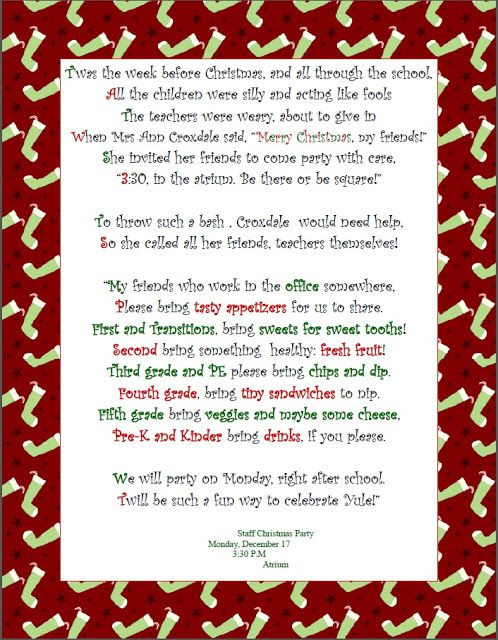 Staff Christmas Party Ideas
 So cute for a school staff christmas to her