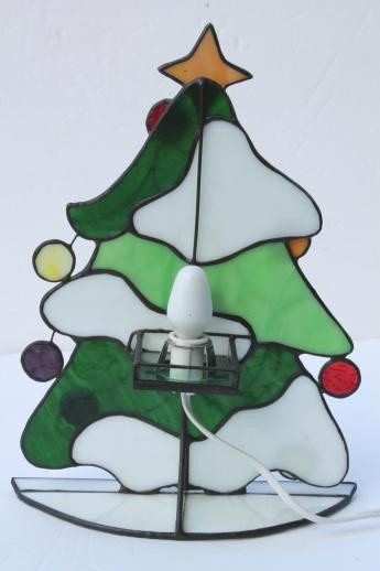 Stained Glass Christmas Tree Lamp
 stained glass Christmas tree light electric candle lamp