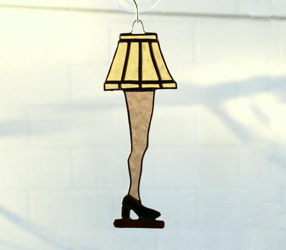 Stained Glass Christmas Tree Lamp
 Leg Lamp Stained Glass Sun catcher A Christmas Story Stained