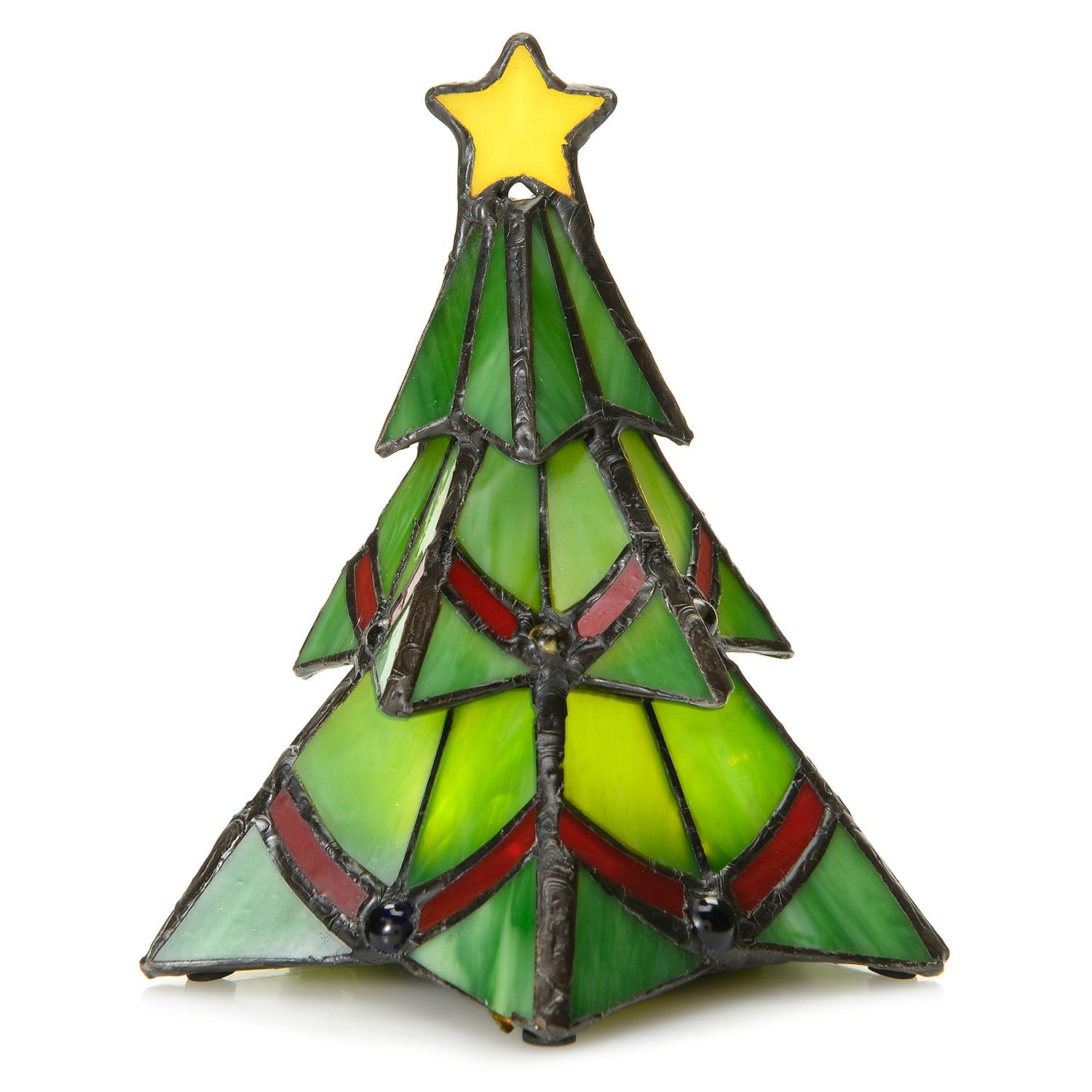 Stained Glass Christmas Tree Lamp
 Tiffany Style Stained Glass Wireless LED Holiday Accent