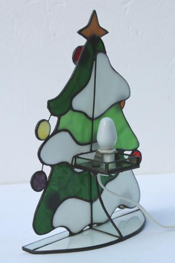 Stained Glass Christmas Tree Lamp
 stained glass Christmas tree light electric candle lamp