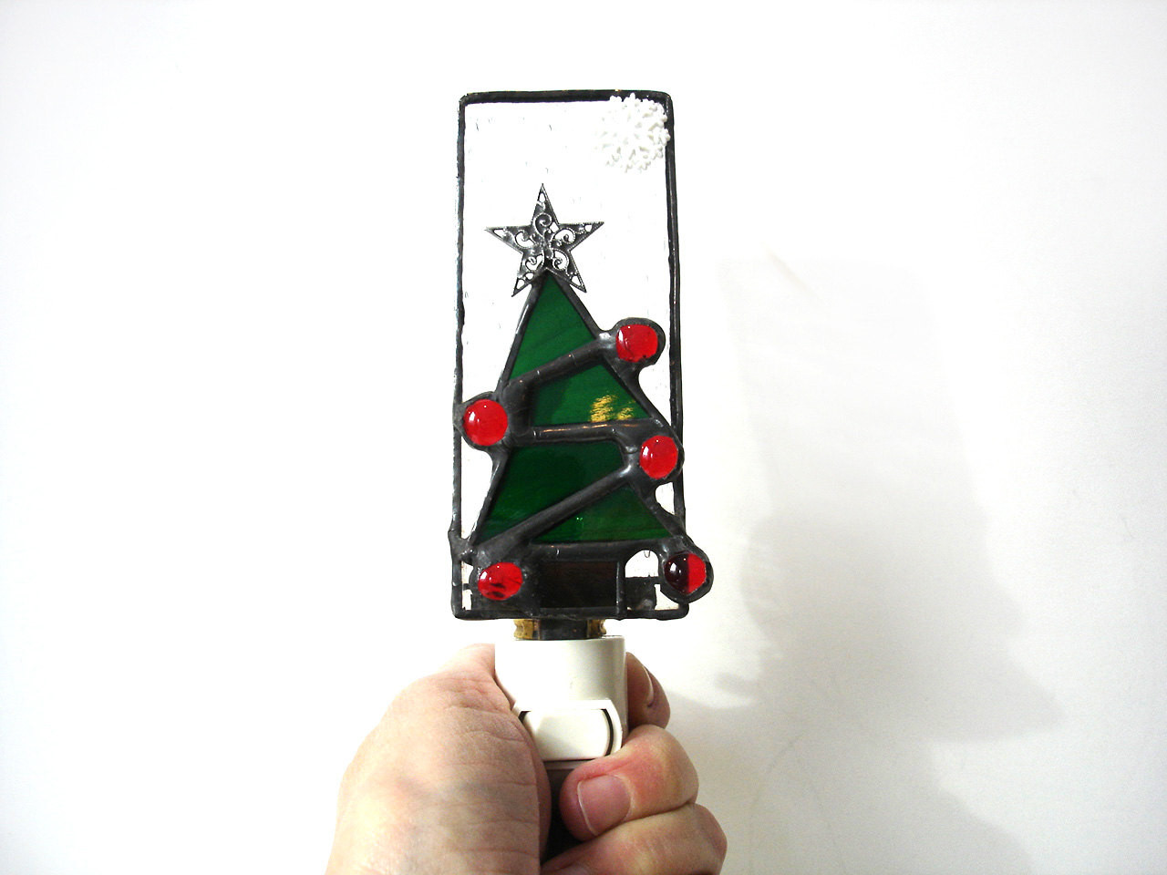 Stained Glass Christmas Tree Lamp
 Christmas tree night light stained glass holiday light funky