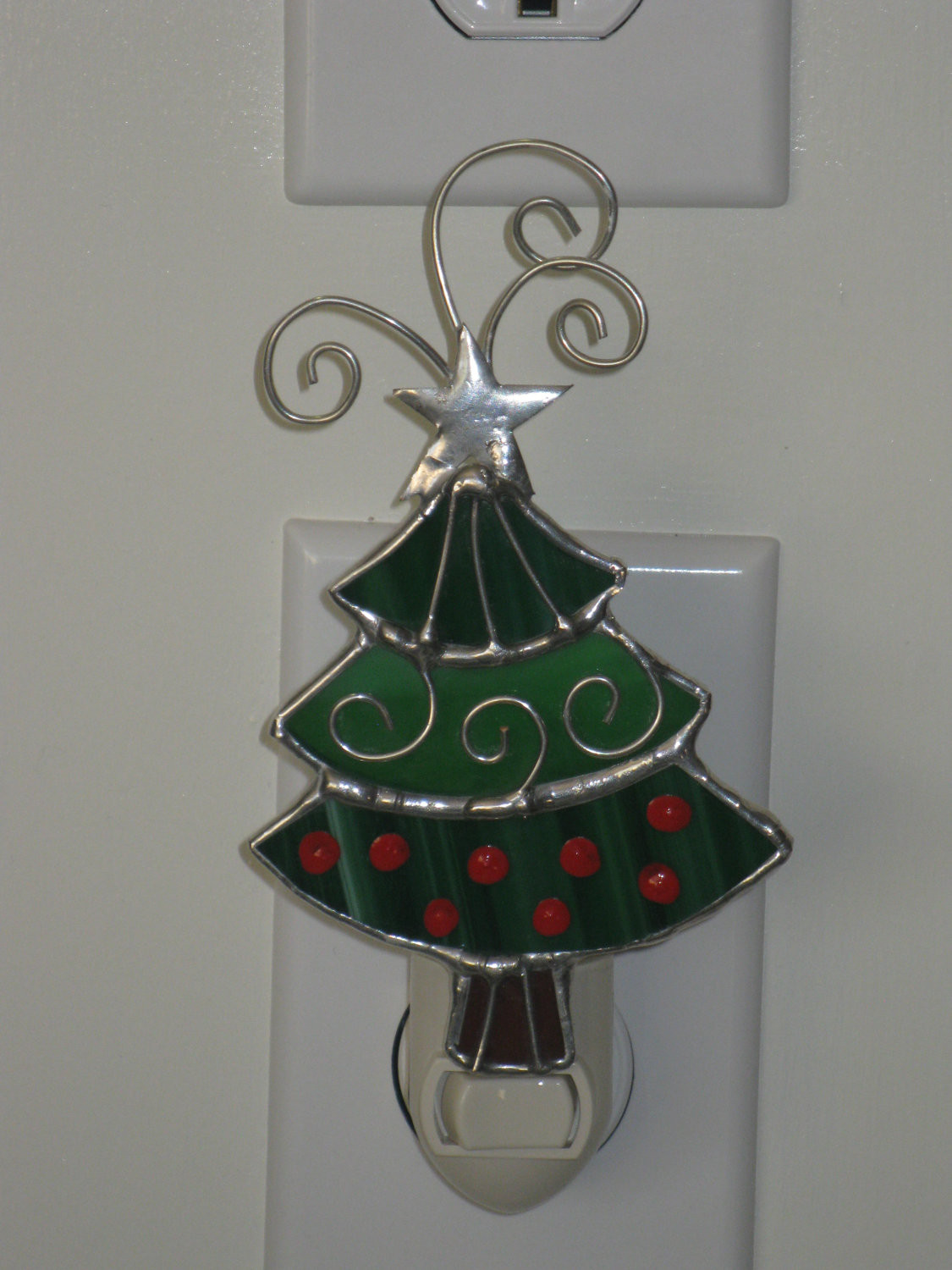 Stained Glass Christmas Tree Lamp
 Items similar to Stained Glass Christmas Tree Night Light