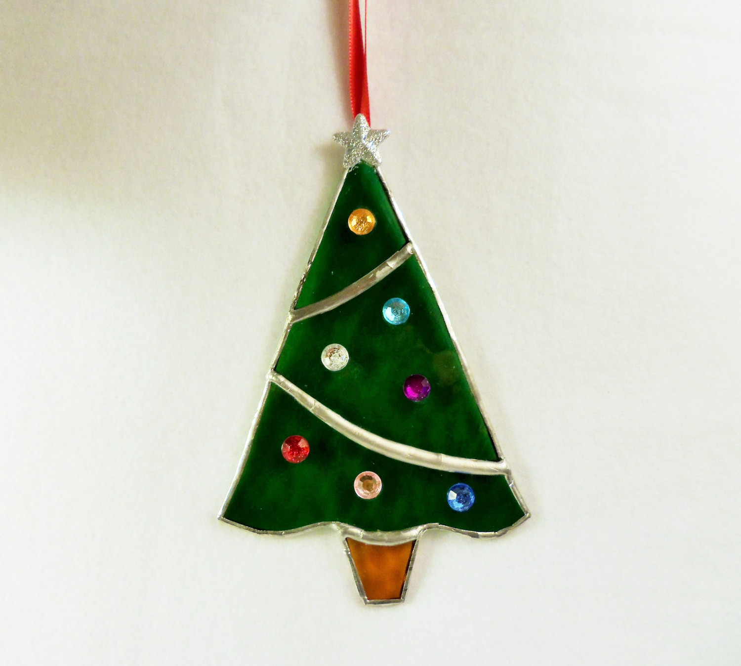 Stained Glass Christmas Tree Lamp
 Stained Glass Christmas Tree Holiday Ornament Sun Catcher