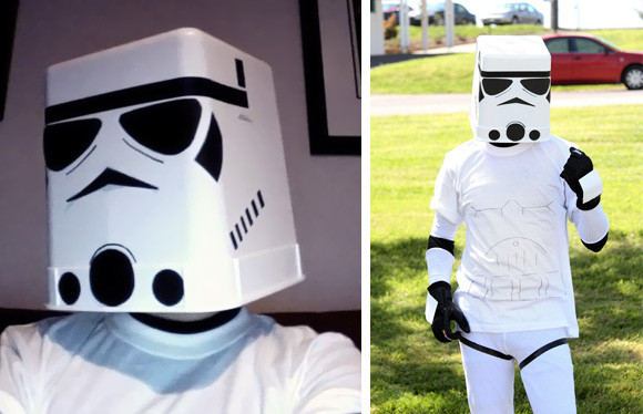 Stormtrooper Costume DIY
 Turn a Trashcan Into a Stormtrooper Helmet