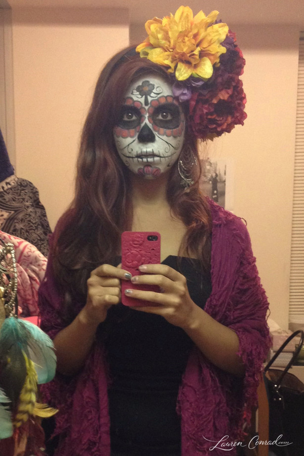 Sugar Skull Costume DIY
 Halloween DIY Sugar Skull Makeup Lauren Conrad