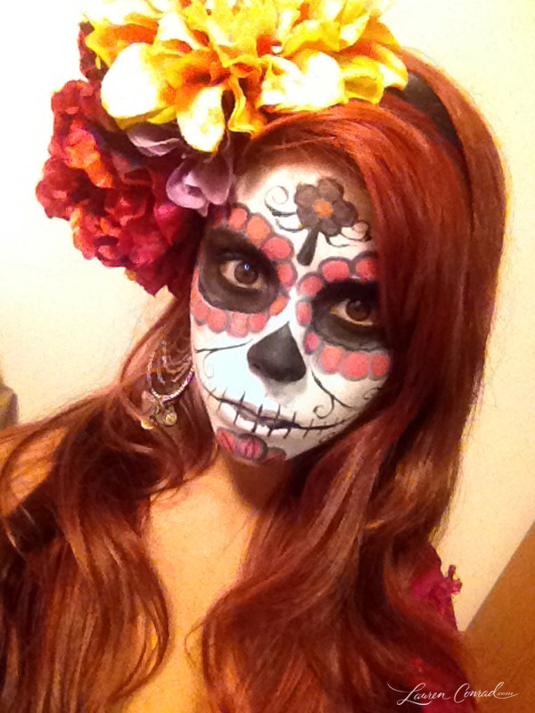 Sugar Skull Costume DIY
 Halloween DIY Sugar Skull Makeup Lauren Conrad
