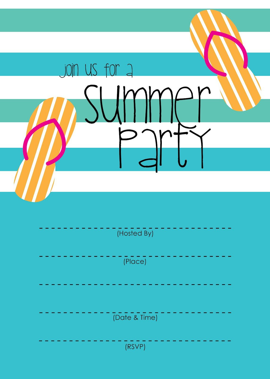 Summer Party Invitation Wording Ideas
 Summer Party Invitation – Free Printable