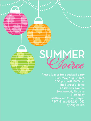 Summer Party Invitation Wording Ideas
 Summer Soiree Surprise Party Invitations