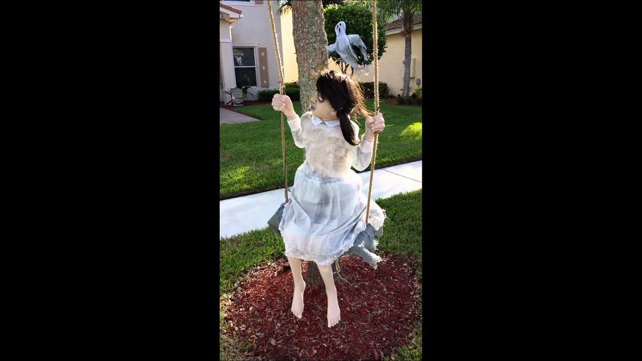 Swing Halloween Decoration
 Creppy girl in a swing halloween decoration
