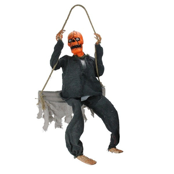 Swing Halloween Decoration
 Shop 28" Hanging Play Swing Pumpkin Man Halloween