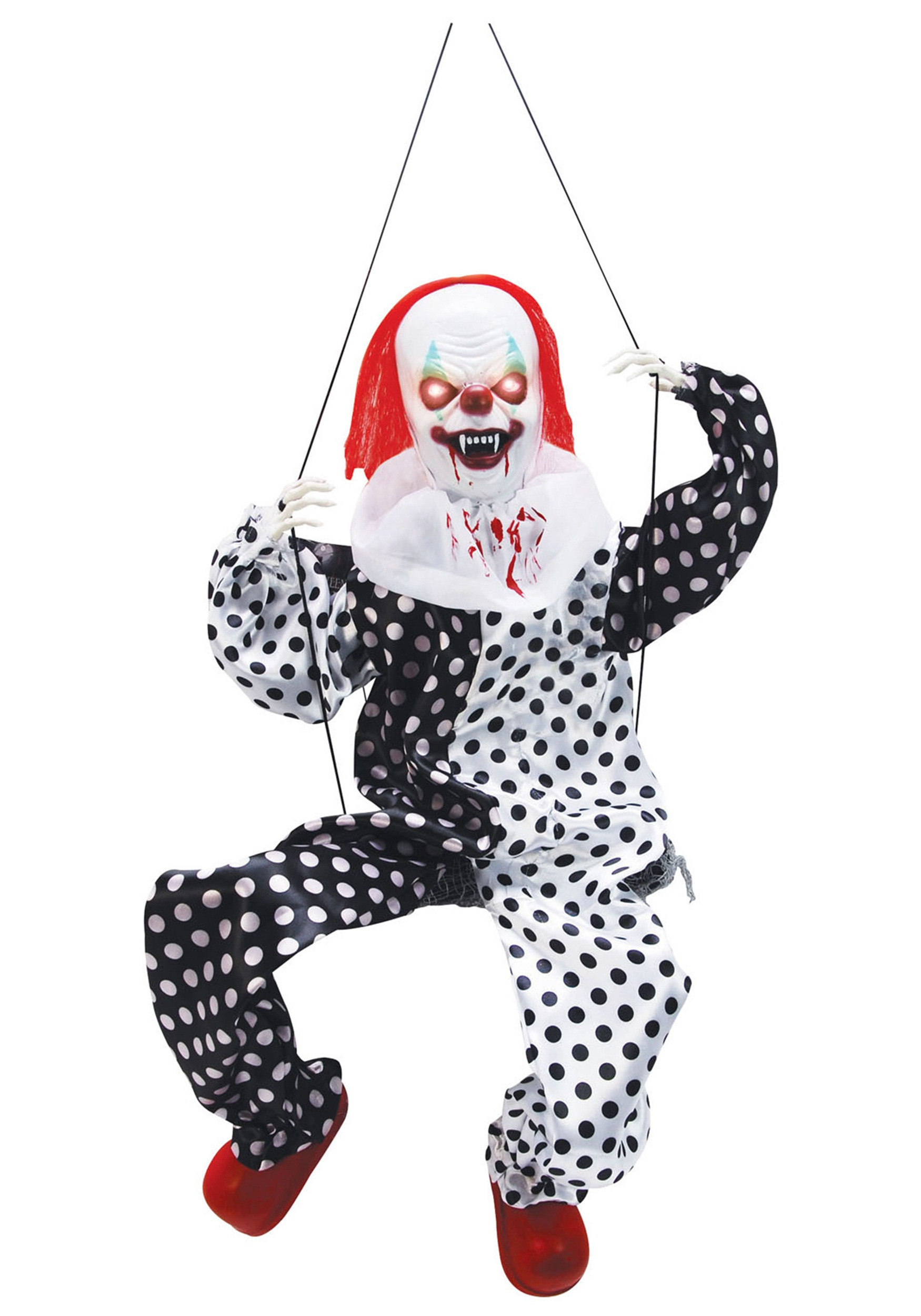 Swing Halloween Decoration
 Leg Kicking Clown on Swing