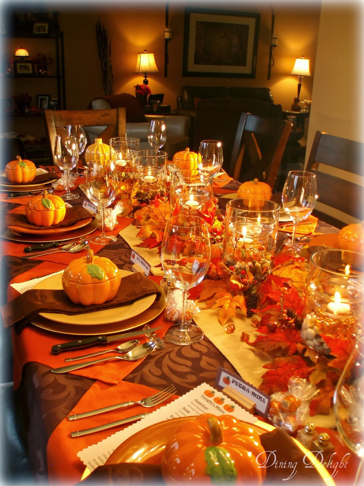 Table Decorations For Thanksgiving
 Dining Delight Fall Dinner Party for Ten