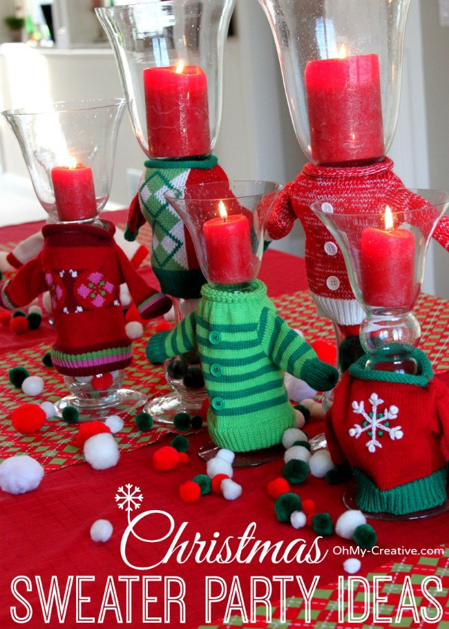 Tacky Christmas Party Ideas
 Ugly Christmas Sweater Party Wine Glasses Oh My Creative