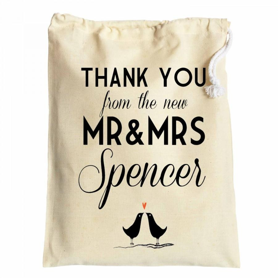 Thank You Gift Ideas For Couples
 Wedding Favour Thank You Cotton Drawstring Gift Bags Newly