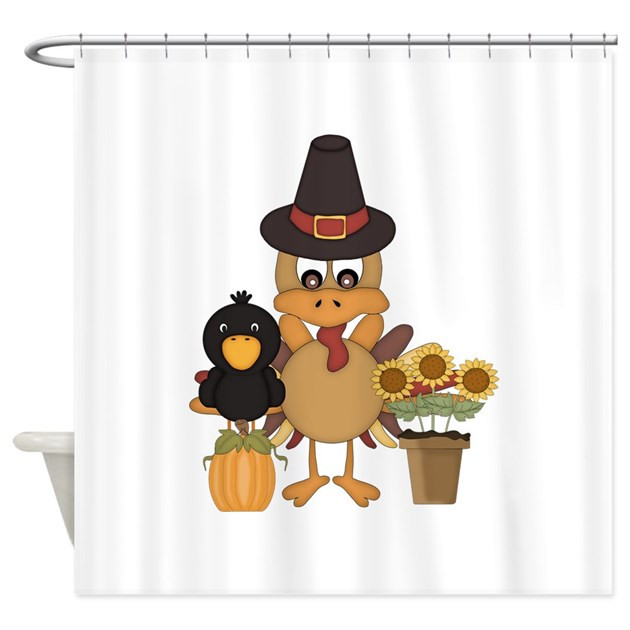 Thanksgiving Bathroom Set
 Thanksgiving Friends Shower Curtain by bonfiredesigns