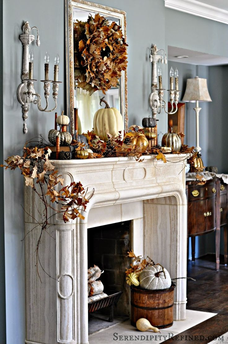 Thanksgiving Fireplace Decor
 Fireplace Mantel Decor Ideas for Decorating for Thanksgiving