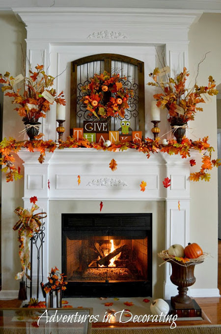 Thanksgiving Fireplace Mantel Decoration
 36 Cozy Thanksgiving Decorating Ideas Easyday