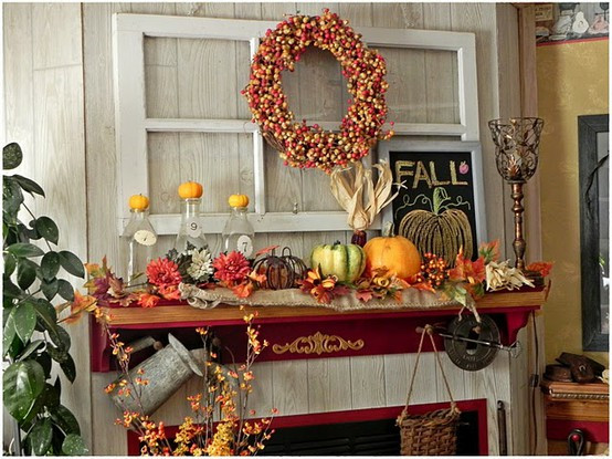 Thanksgiving Fireplace Mantel Decoration
 Picture Thanksgiving Mantel Decorating Ideas