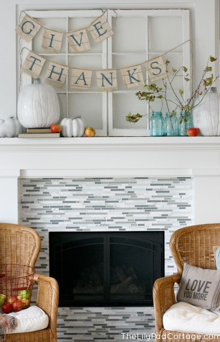 Thanksgiving Fireplace Mantel Decoration
 Thanksgiving Mantel Decor The Lilypad Cottage