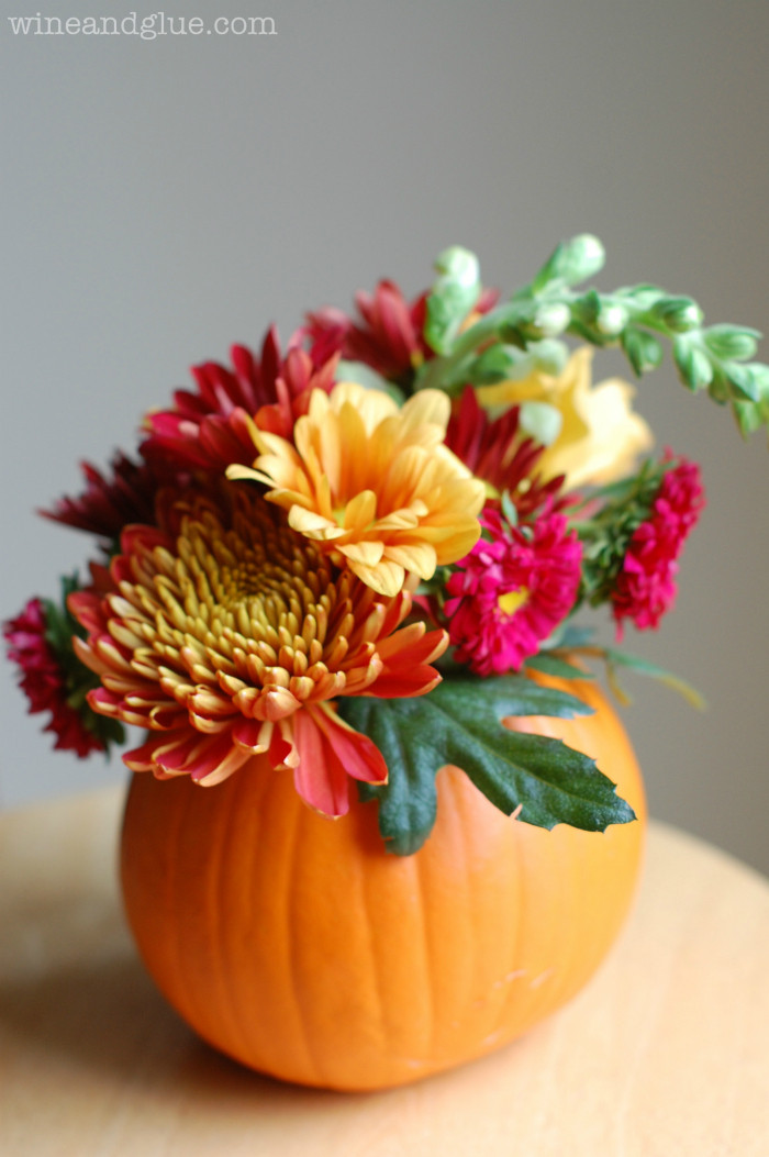Thanksgiving Flower Centerpiece
 DIY Thanksgiving Centerpiece Wine & Glue