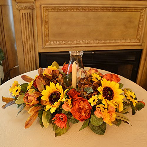 Thanksgiving Flower Centerpiece
 Thanksgiving Floral Candle Centerpieces