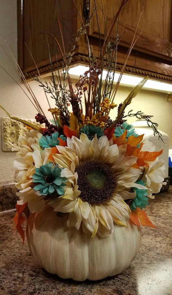 Thanksgiving Flower Centerpieces
 Fall Flower Centerpiece Thanksgiving Centerpiece Pumpkin