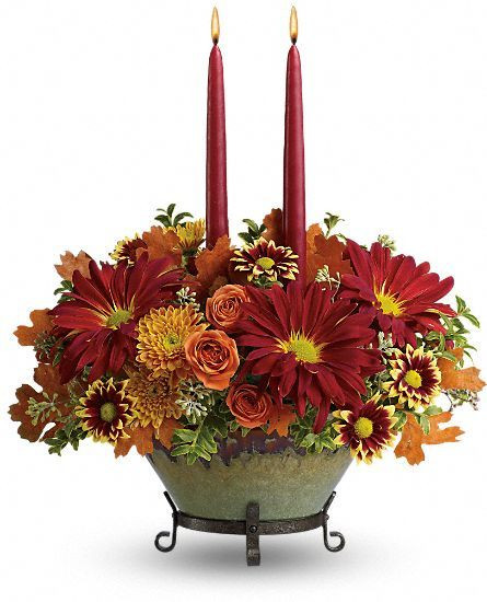Thanksgiving Flower Delivery
 Teleflora s Tuscan Autumn Centerpiece Keepsake container