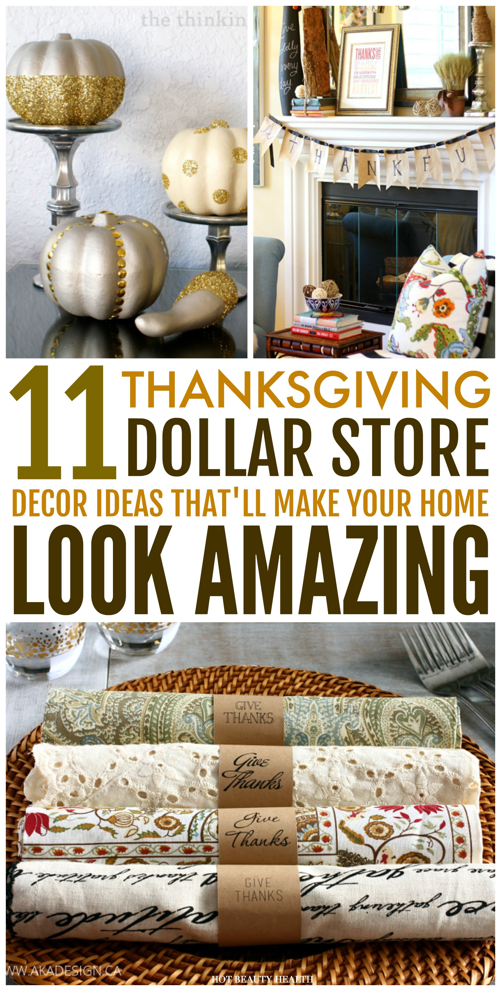 Thanksgiving Home Decor
 11 Dollar Store Thanksgiving Decor Ideas That Are Super