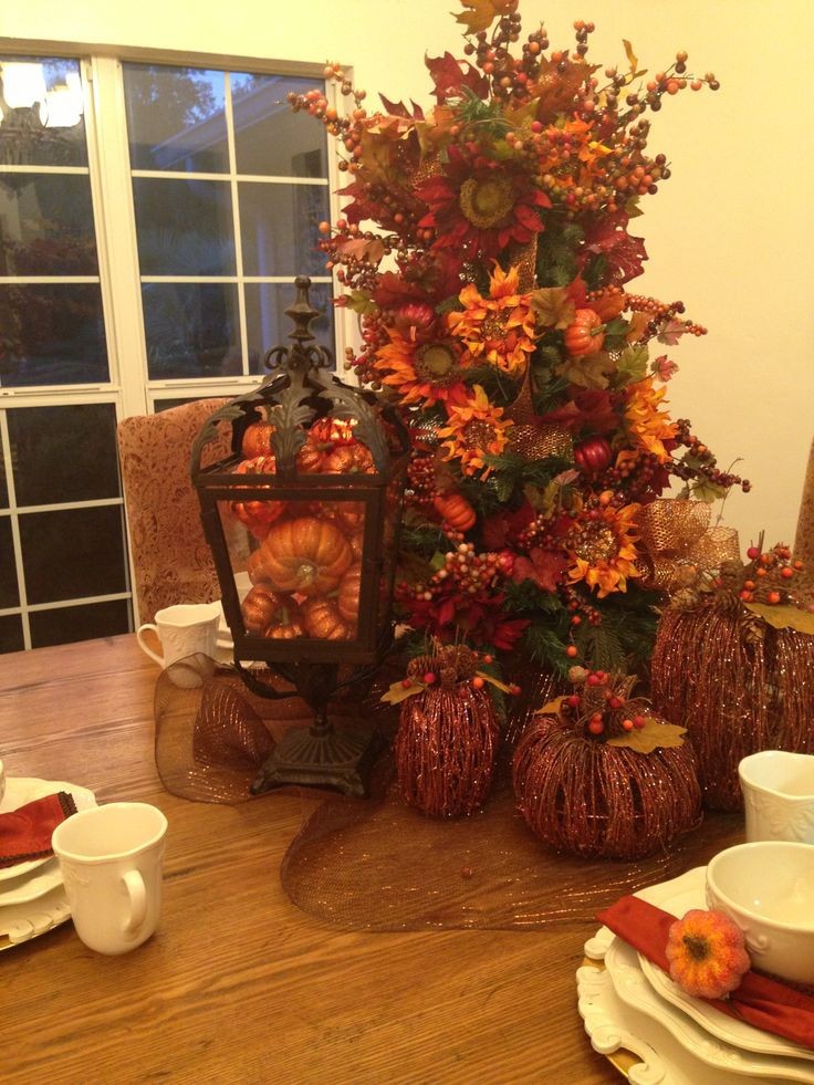 Thanksgiving Home Decor
 Fall Tree & Pumpkins Fall Decor