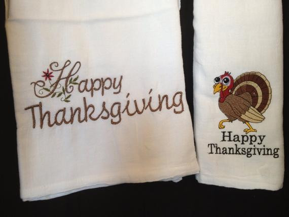 Thanksgiving Kitchen Towels
 Embroidered Thanksgiving kitchen towels by LindaKaysCreations