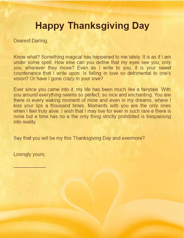 Thanksgiving Quotes For Boyfriend
 Thanksgiving Love Letter for boyfriend husband
