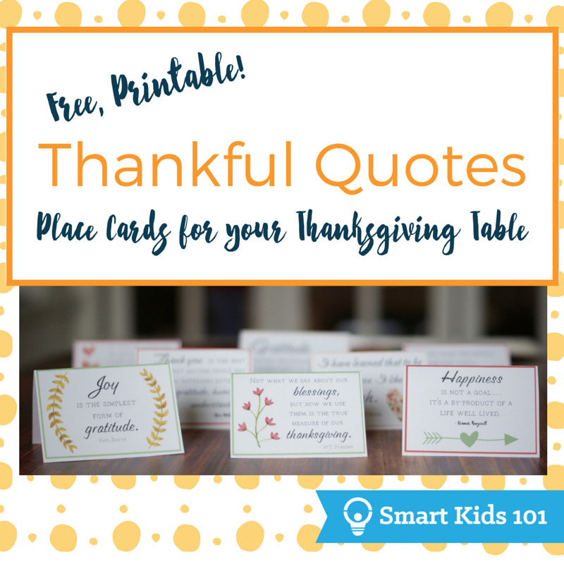 Thanksgiving Quotes For Kids
 Free Printable Thankful Quotes for Your Thanksgiving