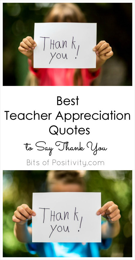 Thanksgiving Quotes For Teachers
 Best Teacher Appreciation Quotes to Say Thank You Bits