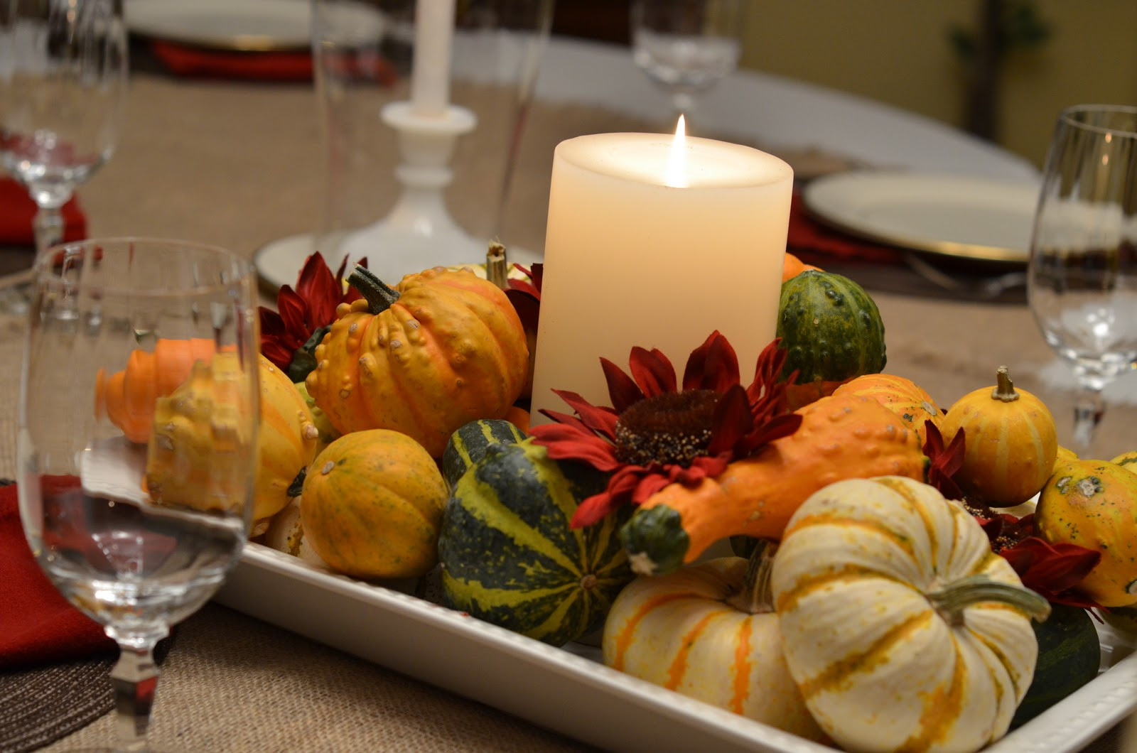 Thanksgiving Table Centerpieces
 Southern Inspirations Thanksgiving Table & Dining Room Tour