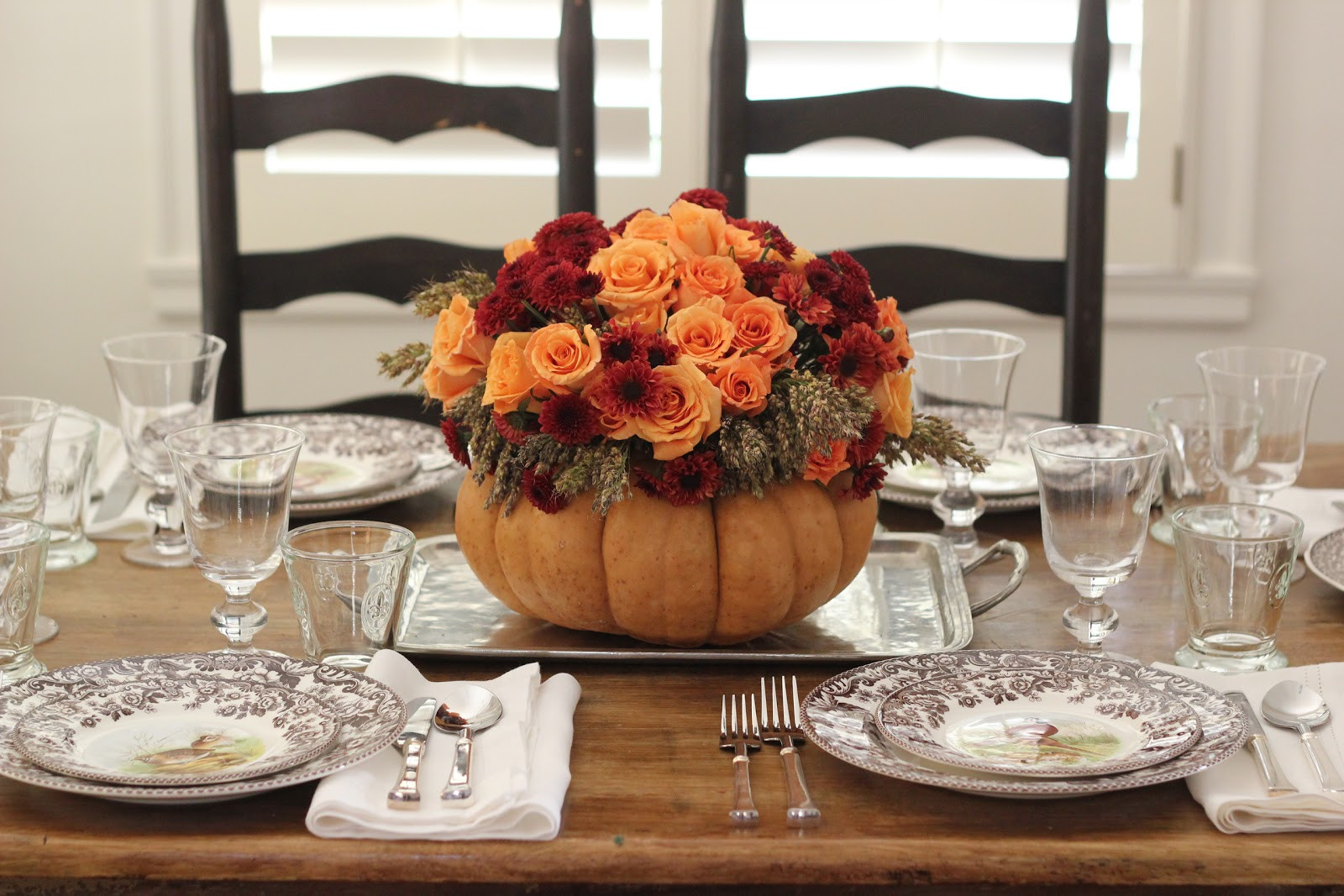 Thanksgiving Table Centerpieces
 Jenny Steffens Hobick Thanksgiving Table Setting