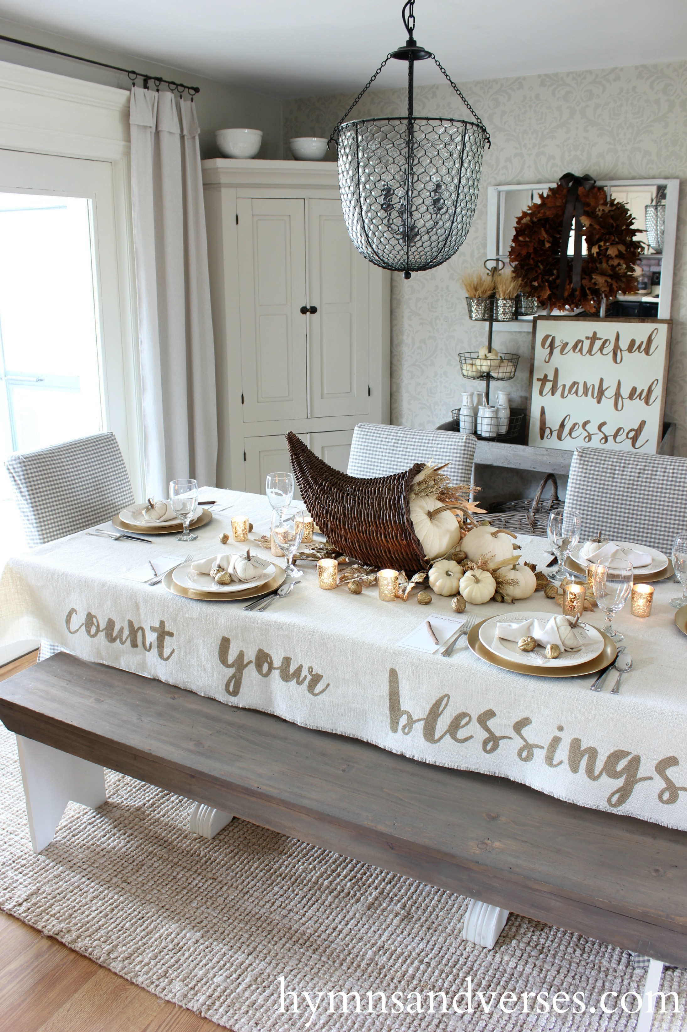 Thanksgiving Table Cloth
 Count Your Blessings Thanksgiving Tablecloth Hymns and