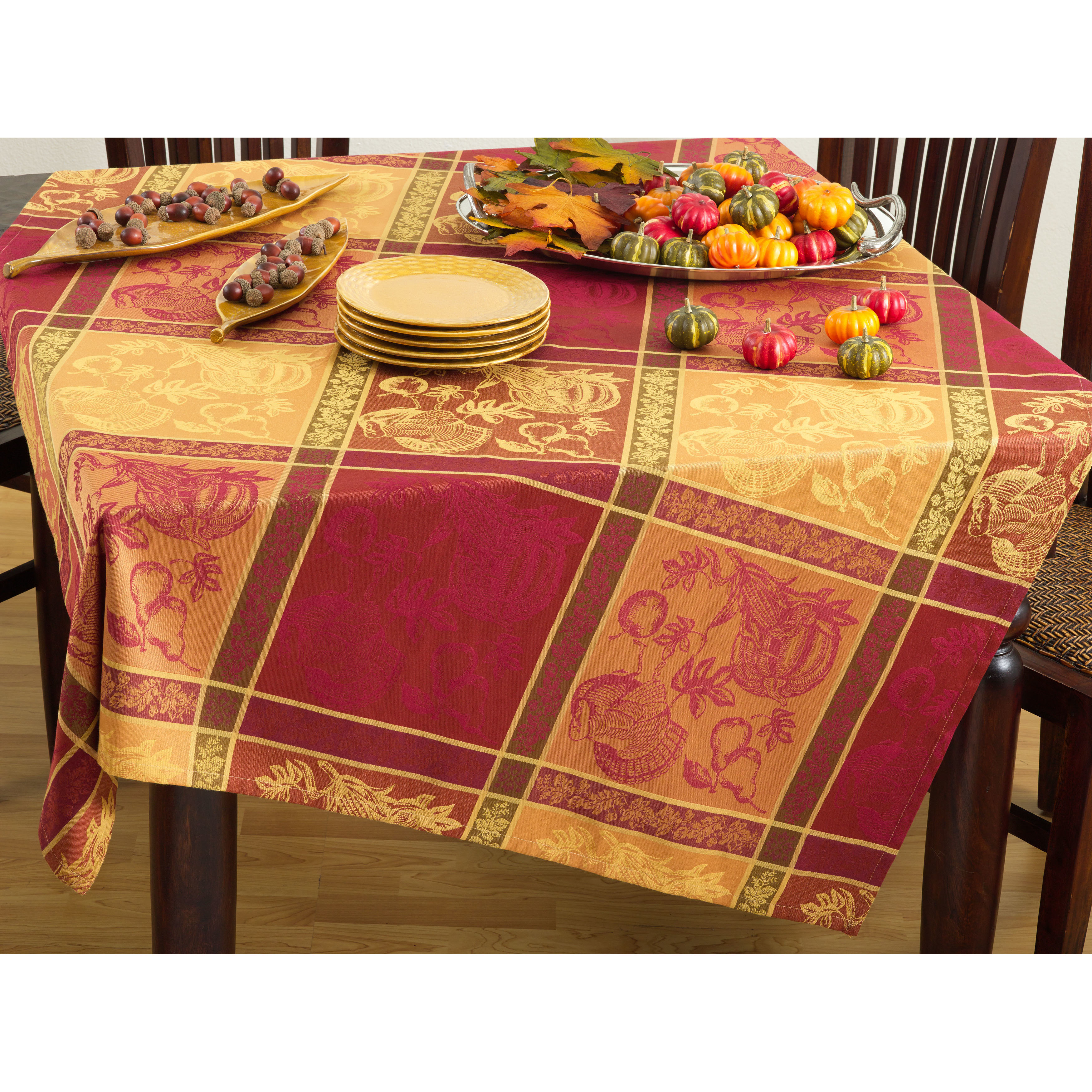 Thanksgiving Table Cloth
 Saro Thanksgiving Tablecloth & Reviews