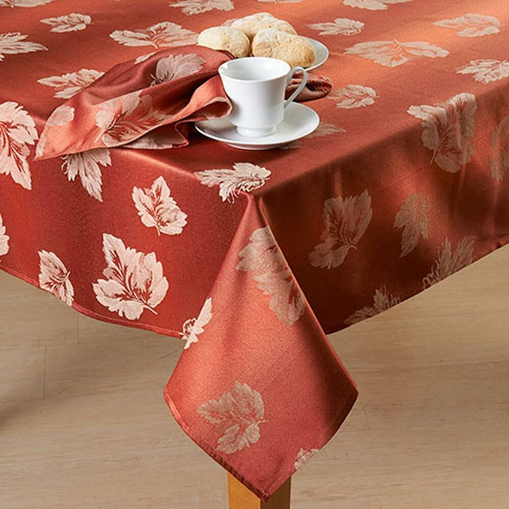 Thanksgiving Table Cloth
 MADISON STRIE Damask Rust Color Thanksgiving Fall Autumn